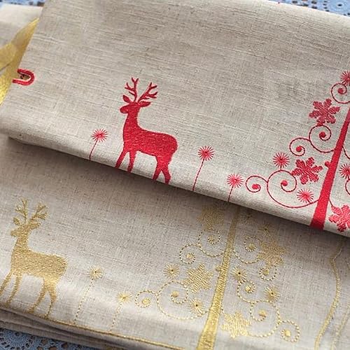 Miniatura 6 de DJYSXA Cortina de globo ajustable de estilo pastoral, cortinas de arpillera bordadas de alce para cocina, cortina de puerta Shabby chic, cortina