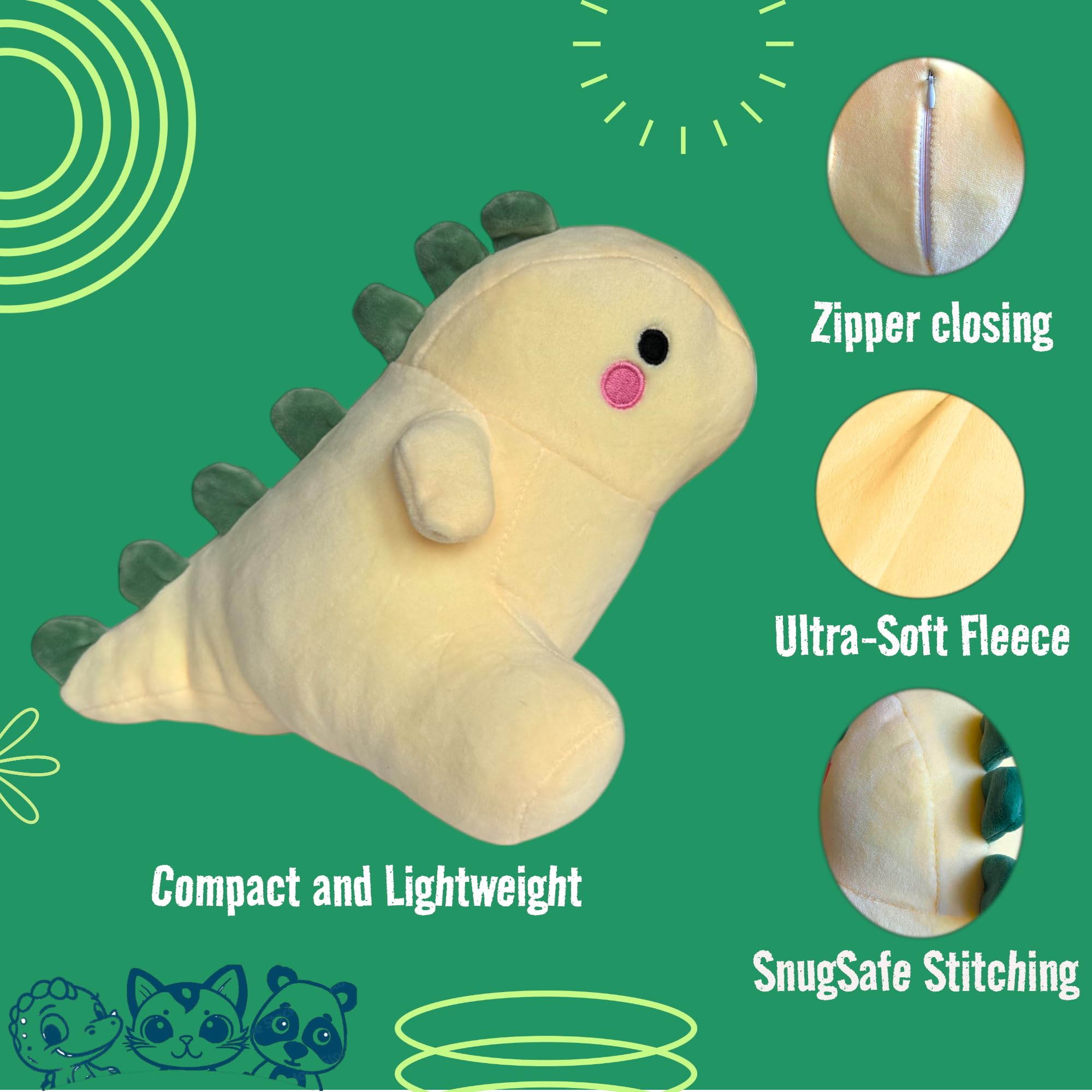 Generic 3-Pack 8" Make Your Own Stuffed Animal Kit - No Sew Crafts for Kids - DIY Children Dinosaur Pillow - Unstuffed Plush Animals Kit - Image 2
