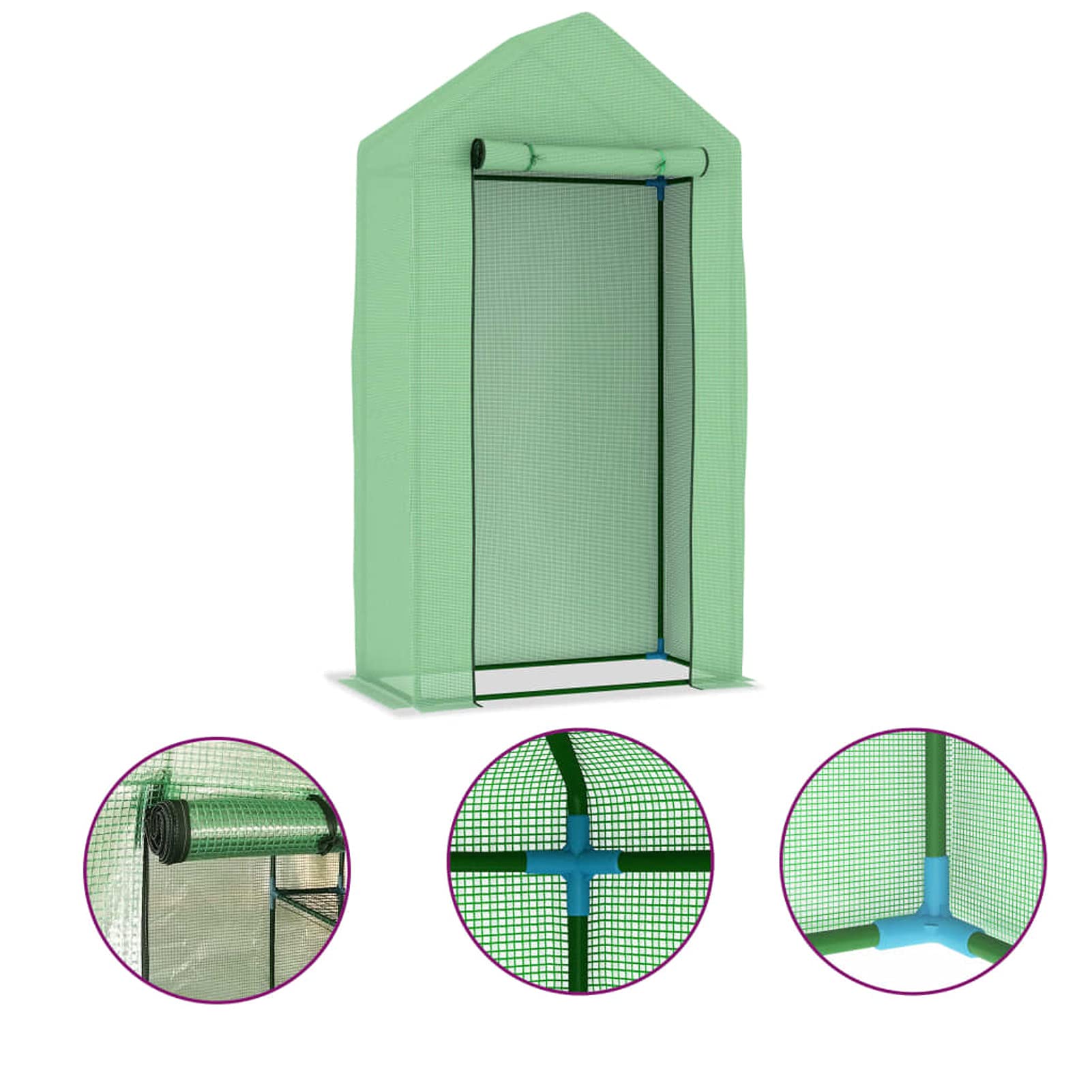 Homgoday Serra con Struttura in Acciaio 0,5 m² 1x0,5x1,9 m, Mobili Serra da Giardino Serra Orto Serra da Balcone Serra per Orto Serra per Piante