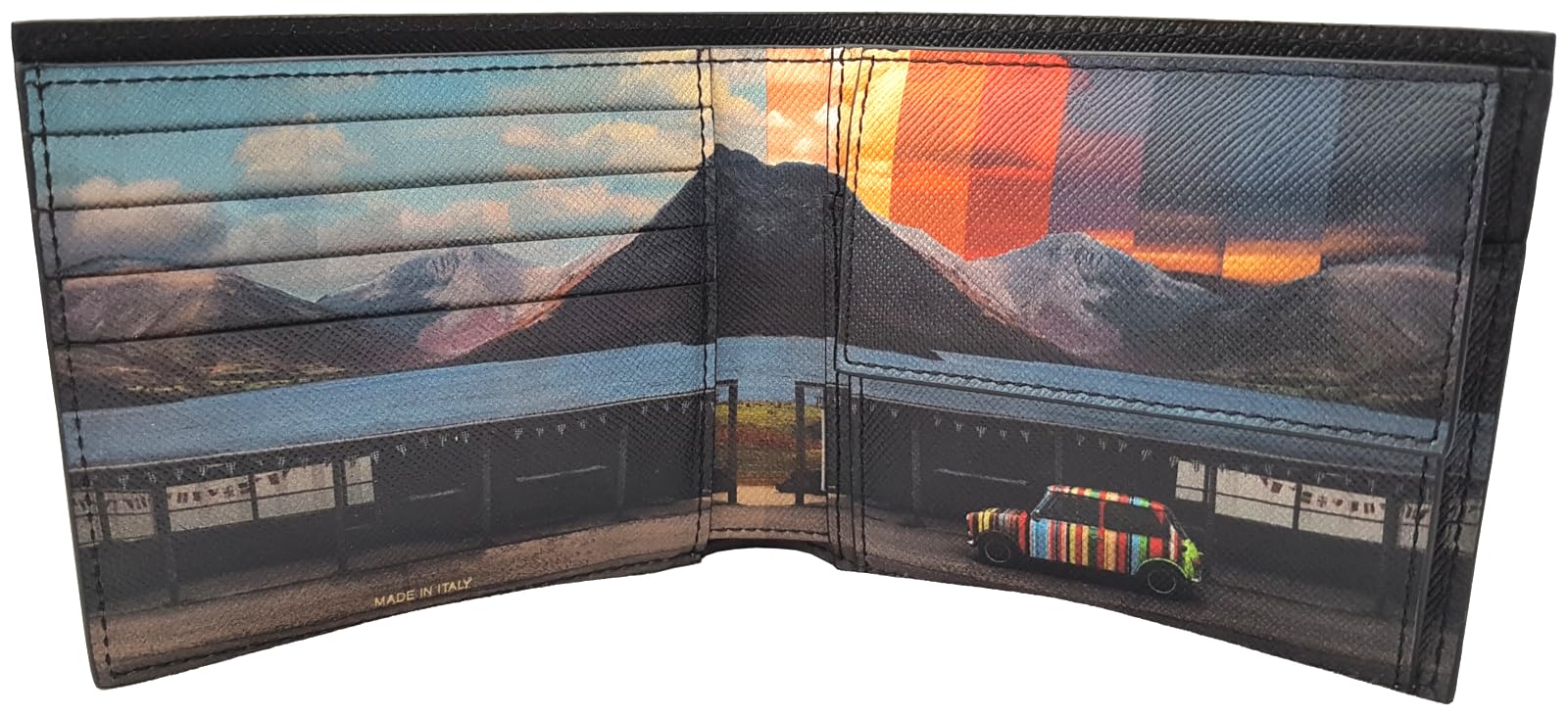 Paul SmithMini Mountain Mens Coin and Billfold Wallet in Black Leather