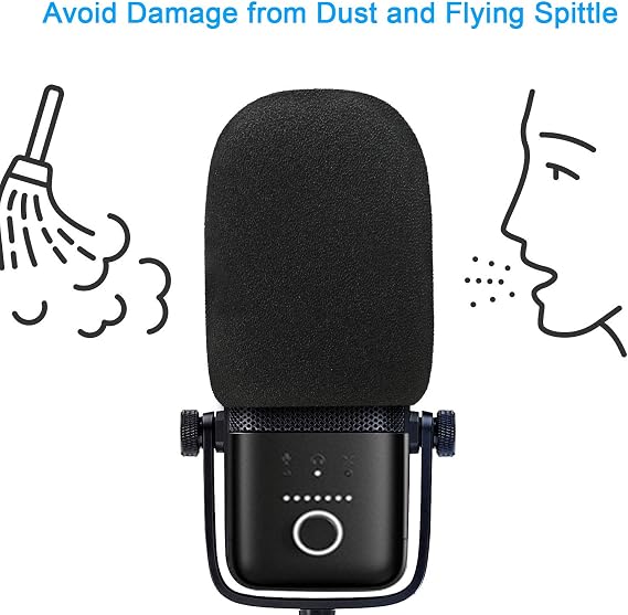 Wave 3 Pop Filter - Professional Mic Windscreen Foam Cover Compatible with Elgato Wave USB Condenser Microphone to Reduce Pops and Hisses by SUNMON