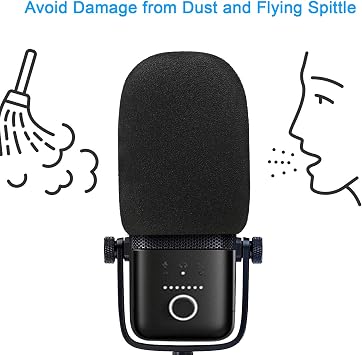 Wave 3 Pop Filter - Professional Mic Windscreen Foam Cover Compatible with Elgato Wave USB Condenser Microphone to Reduce Pops and Hisses by SUNMON