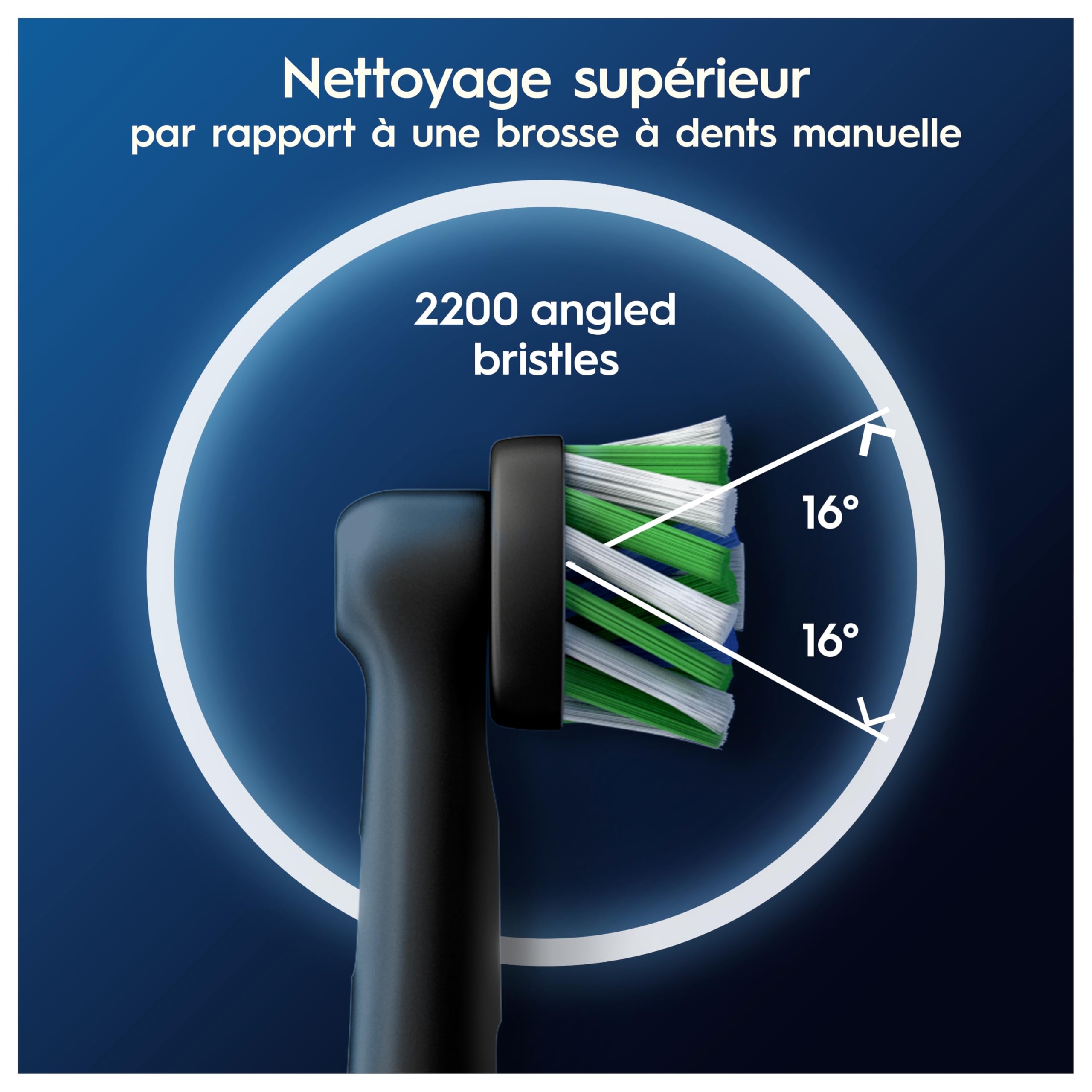 Oral-B Brossettes de Rechange Cross Action, lot de 12, Noires – Recharges Brosse à Dents Électrique Pro, Filaments pour Eliminer la Plaque Dentaire, Emballage en Carton