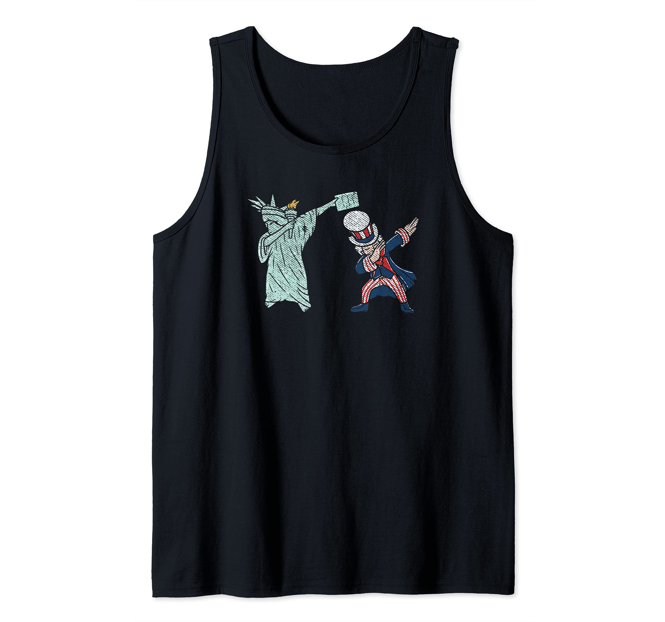 US Merica Dabbing Statue Of Liberty 4th of July Tank Top