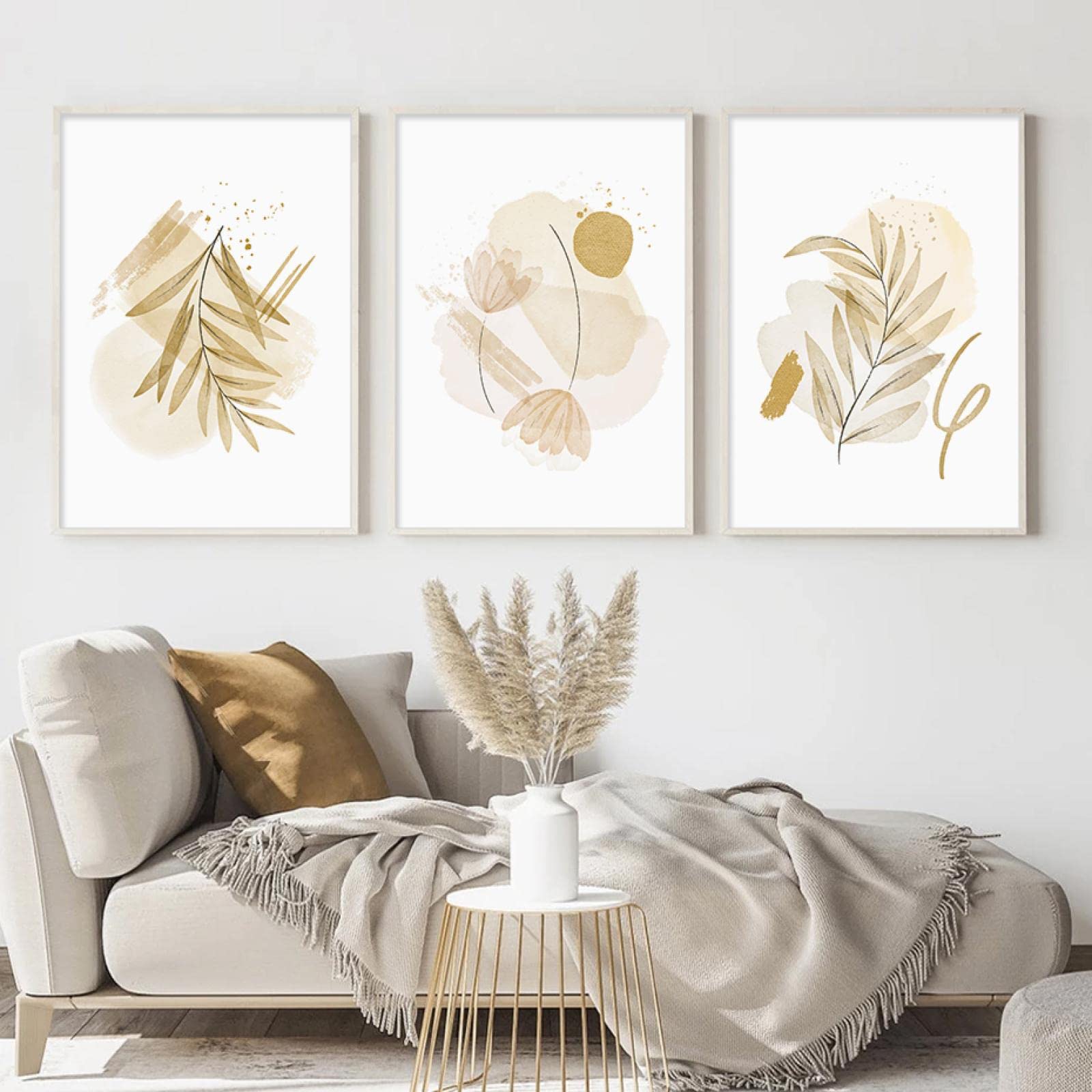 Tableau Triptyque Quiodok 30x40cm - Déco Murale Salon - Toile Imprimée - Prêt à Accrocher - Bohème Moderne