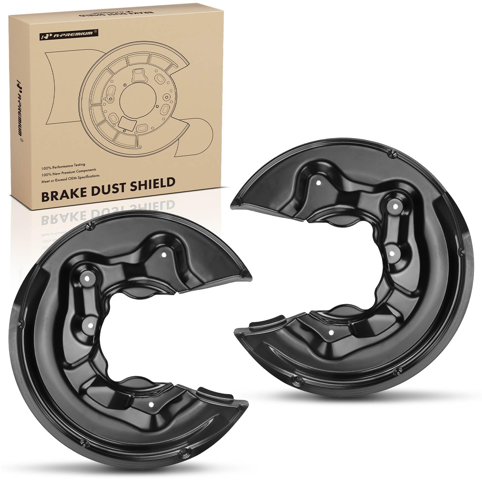 A-Premium Rear Driver And Passenger Side Brake Dust Shield Compatible With Select Volkswagen & Audi Models - Passat, Tiguan, CC, A3, Passat CC, Tiguan Limited, A3 Quattro, Q3 Quattro - 2-PC