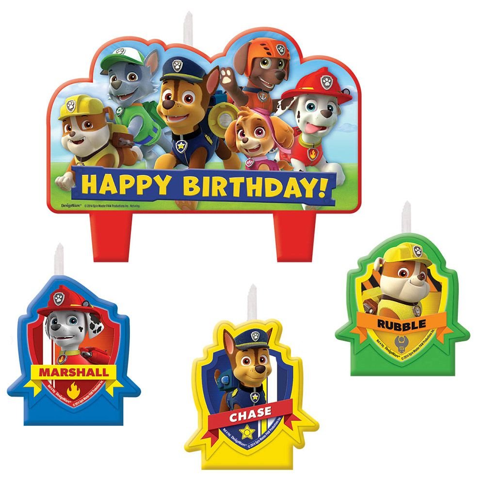 Paw Patrol Adventures Multicolor Birthday Candle - 4.5", 1 Piece - Cake Topper for Children's Party Celebration