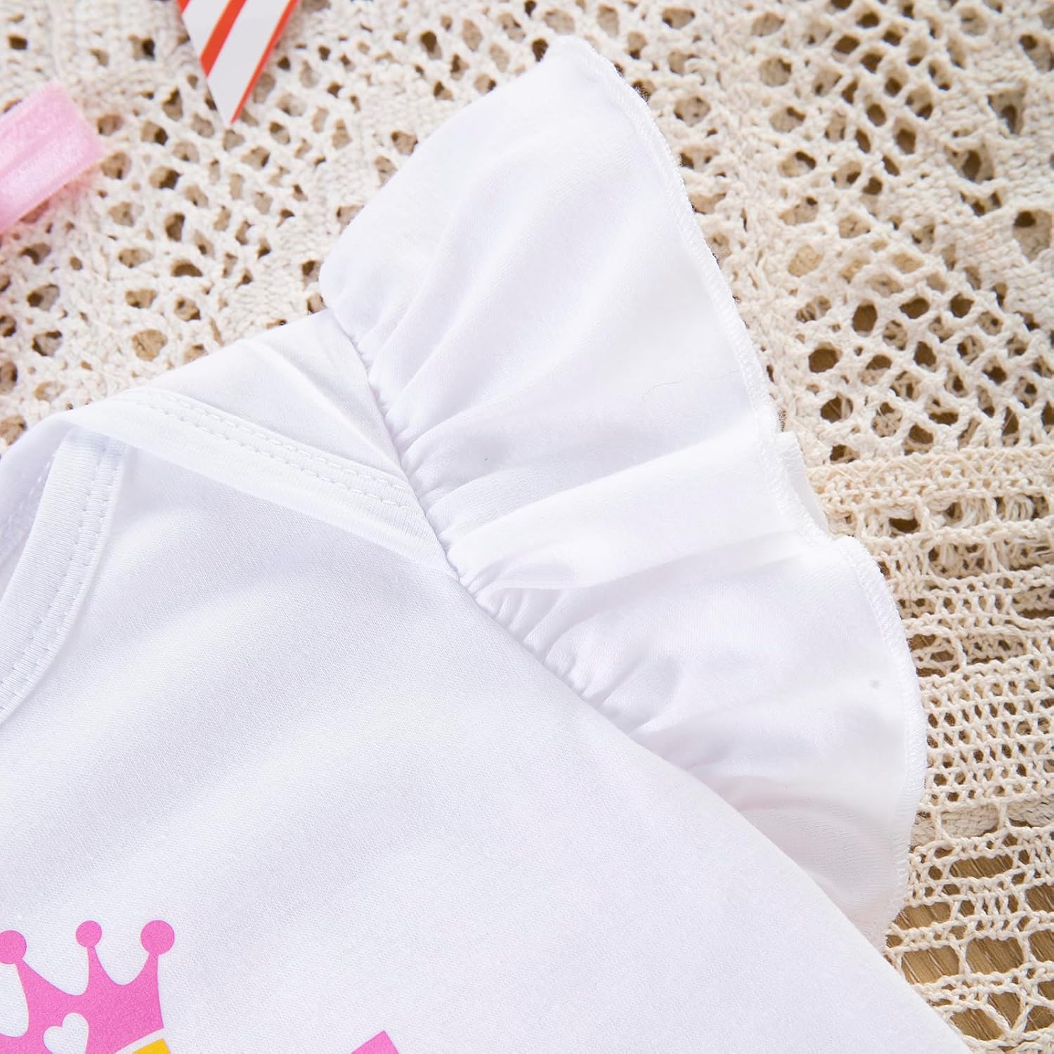 Baby Girls 1st Birthday Outfits Short Sleeve Romper Tutu Skirt Sets with Headband One Year Old Girl Clothes - Image 6