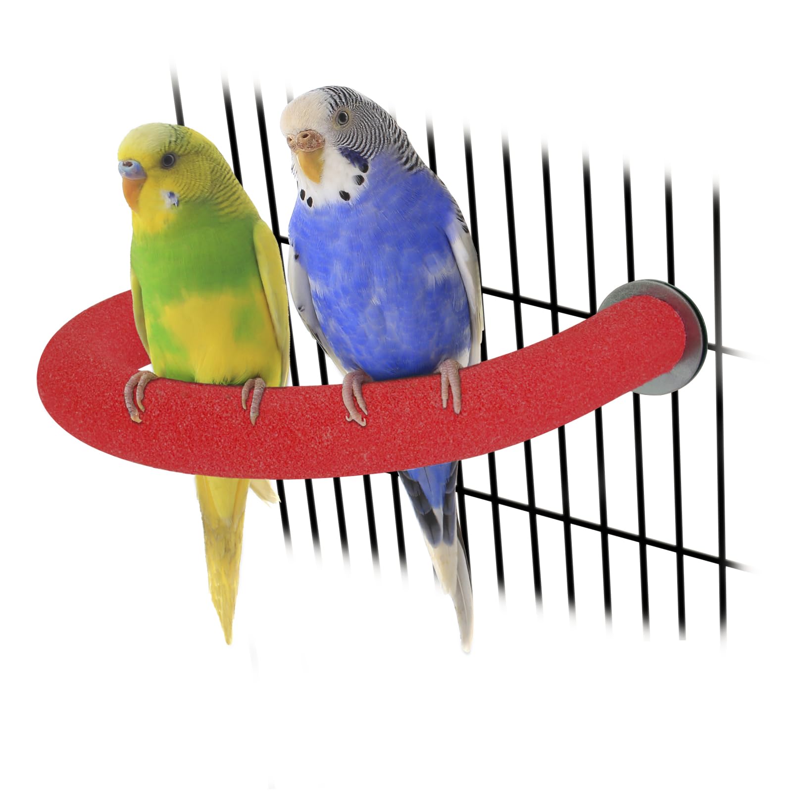 Rypet U-Shaped Parrot Perch, Bird Perch for Cage(Red S)