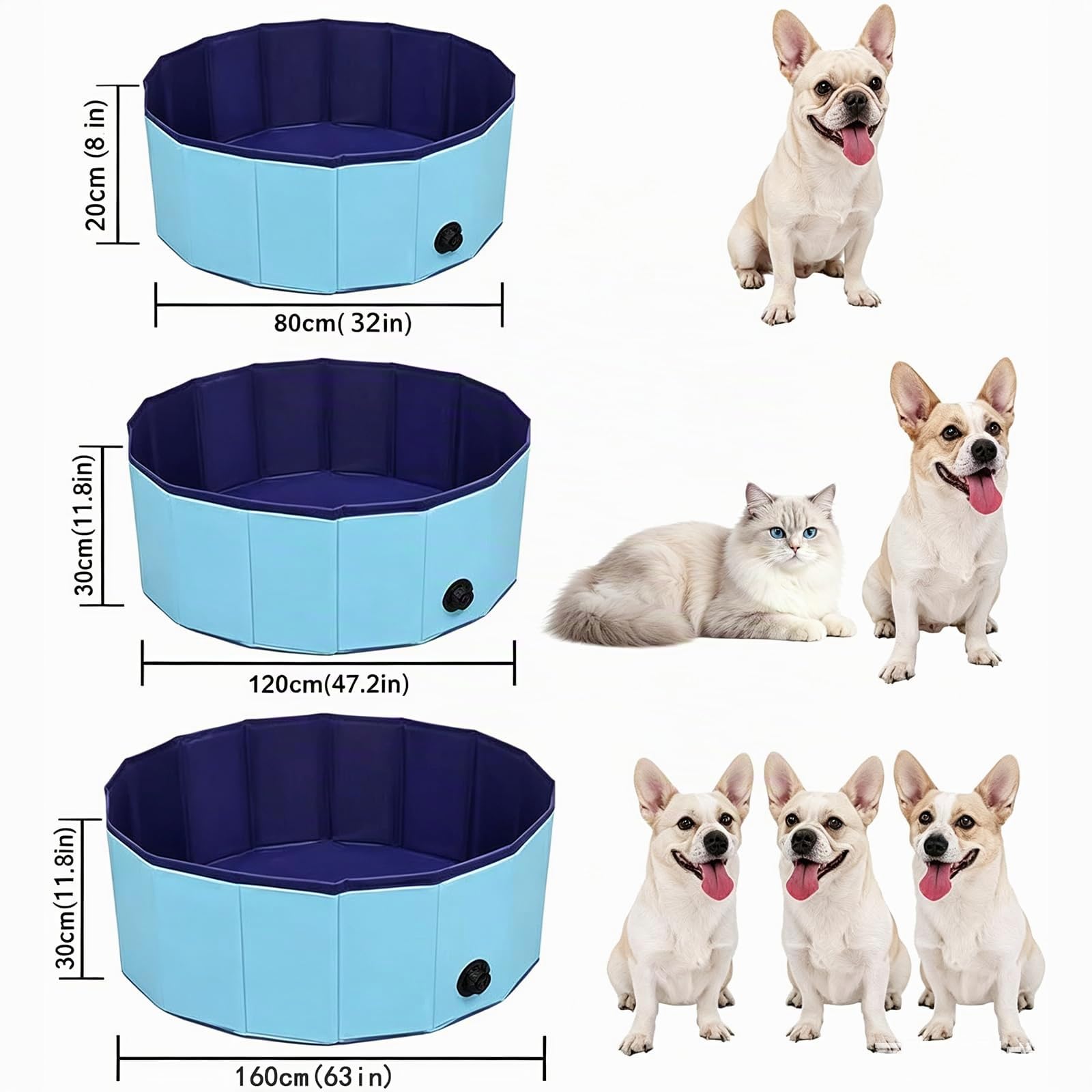 Hundepool Große Hunde PVC,Faltbarer Hundepool 160x30, Hunde Pool