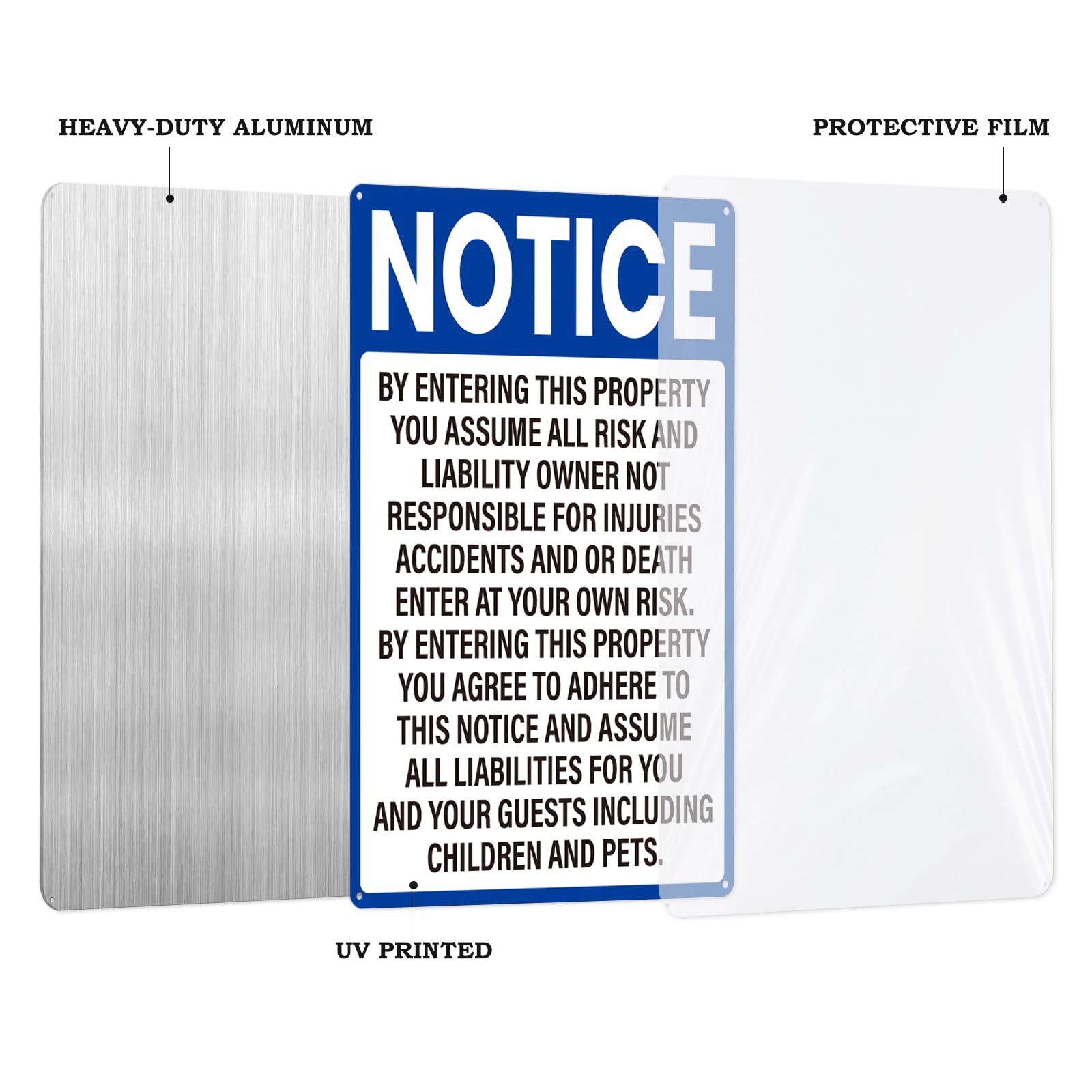2 Pack Not Responsible for Accidents or Injuries Sign 10"×14" Blue — Amazon image 8