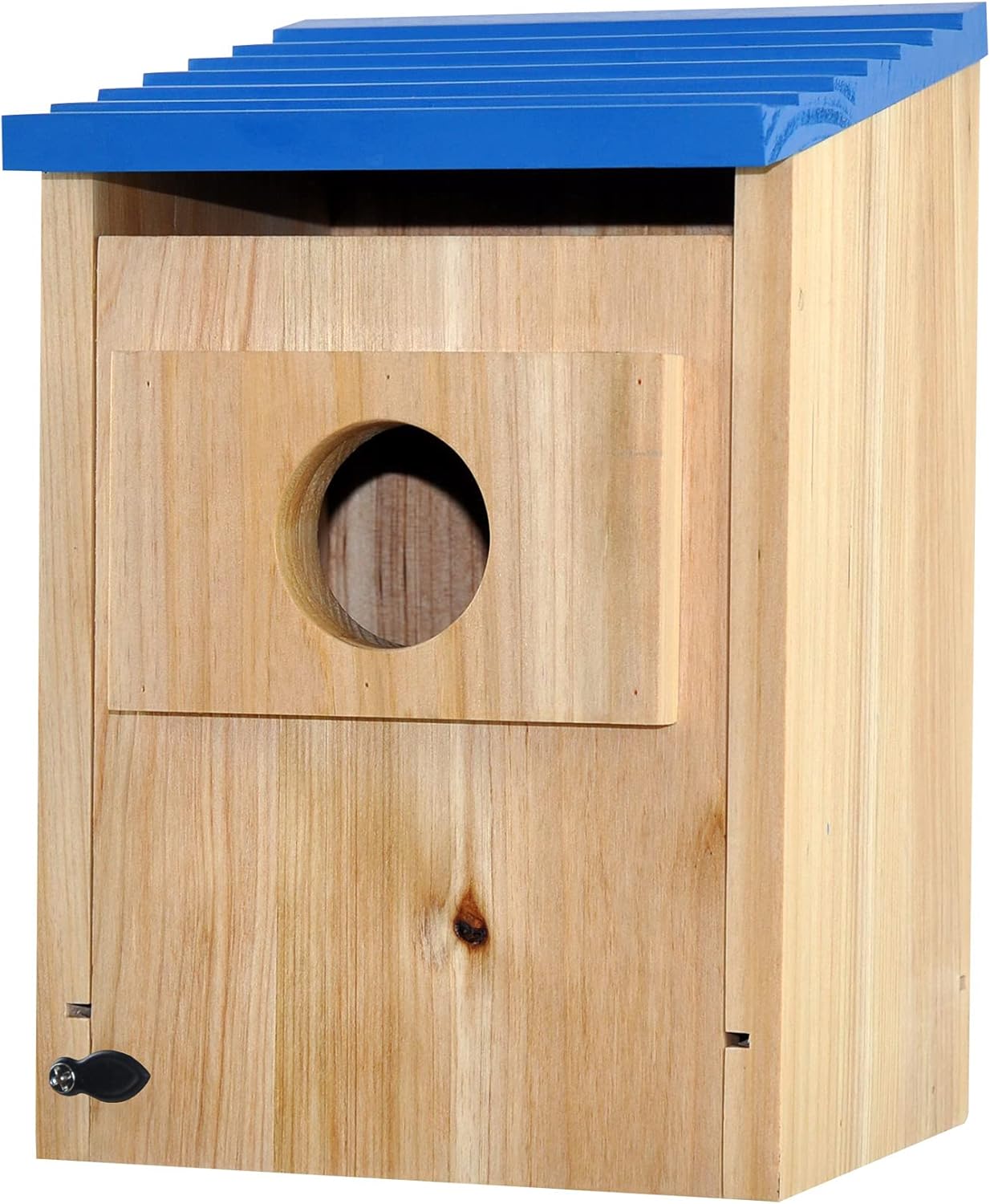 Spiretro Bird Houses Outside Finch Bluebird Cardinals, Weatherproof Cedar Wood Hanging Birdhouses Easy Cleaning, Air Vents, Fledgling Skerfs for Garden Cottages_Beige & Blue