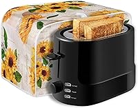 Vista 6 de FOR U DESIGNS Cubierta antipolvo para tostadora, 2 rebanadas, diseño retro de girasoles, cubierta para tostadoras, lavable, resistente a