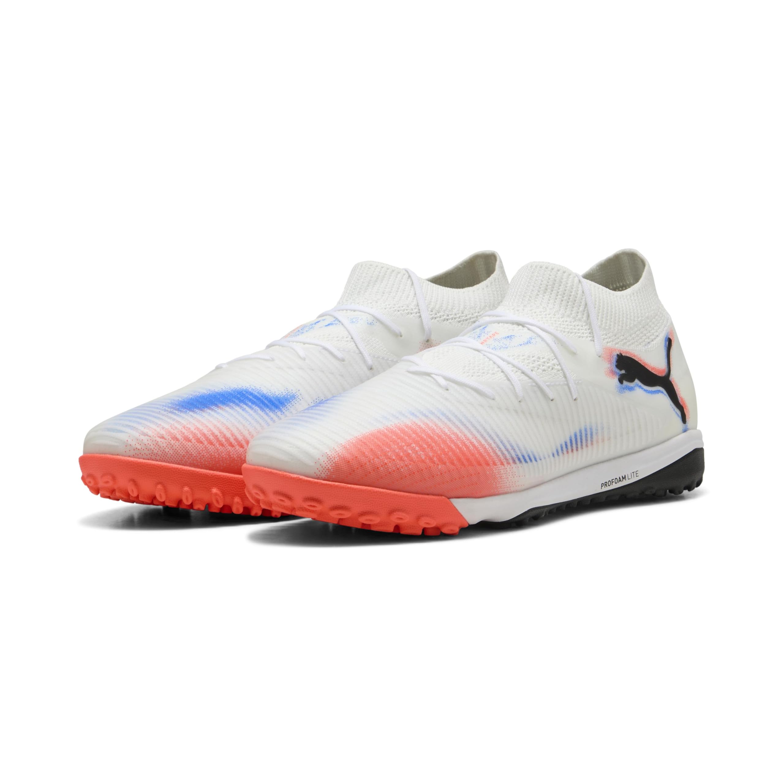 PUMA Unisex Future 8 PRO CAGE Soccer Shoe, White Black-Glowing RED, 7.5 UK