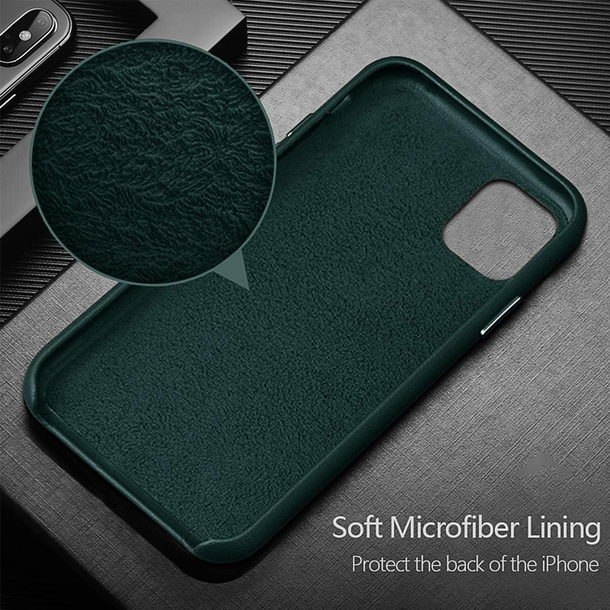 Up To 40% OFF MATEPROX Genuine Real Leather iPhone 11 Pro Max Case Protective Ultra-Thin [Slim Fit] with Microfiber Lining Cover for iPhone 11 Pro Max 6.5-Forest Green