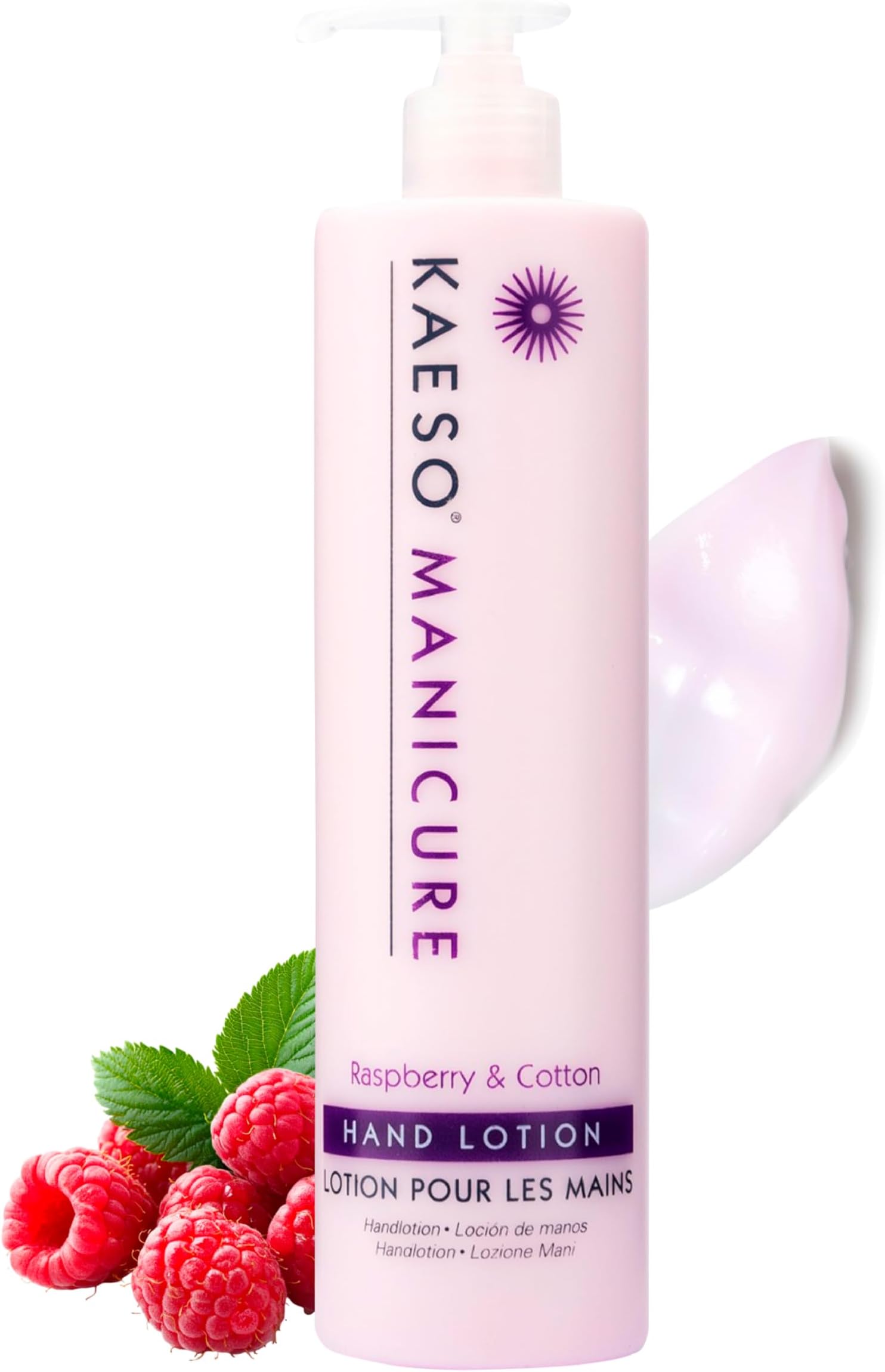 Kaeso Raspberry & Cotton Hand Lotion 495ml – Hydrating & Nourishing Hand Cream – Softening & Moisturising Hand Care – Professional Salon Size