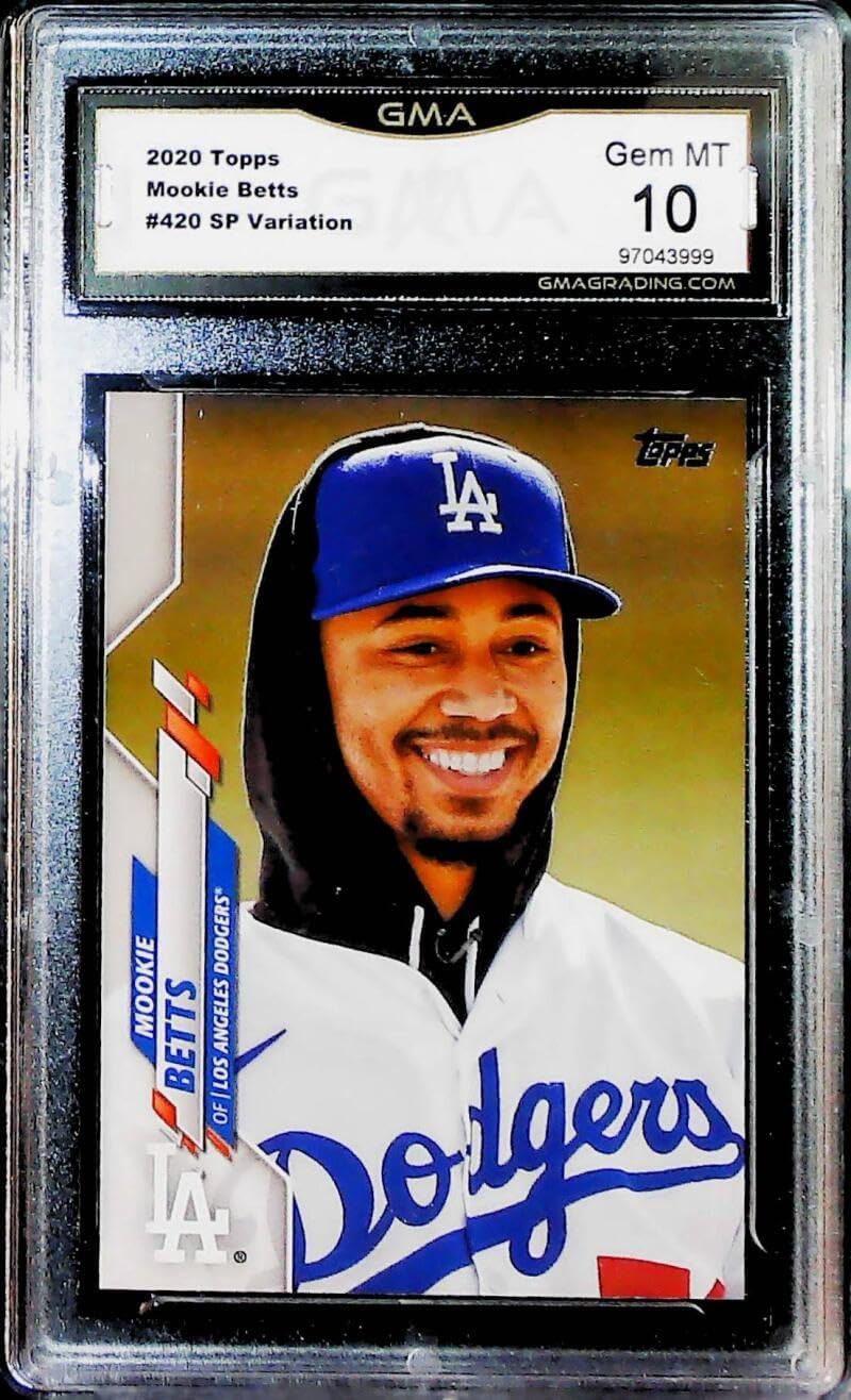 2020 Topps Series 2 Baseball Variation #420 Mookie Betts SP Los Angeles Dodgers GMA 10 GEM MINT Official MLB Trading Card
