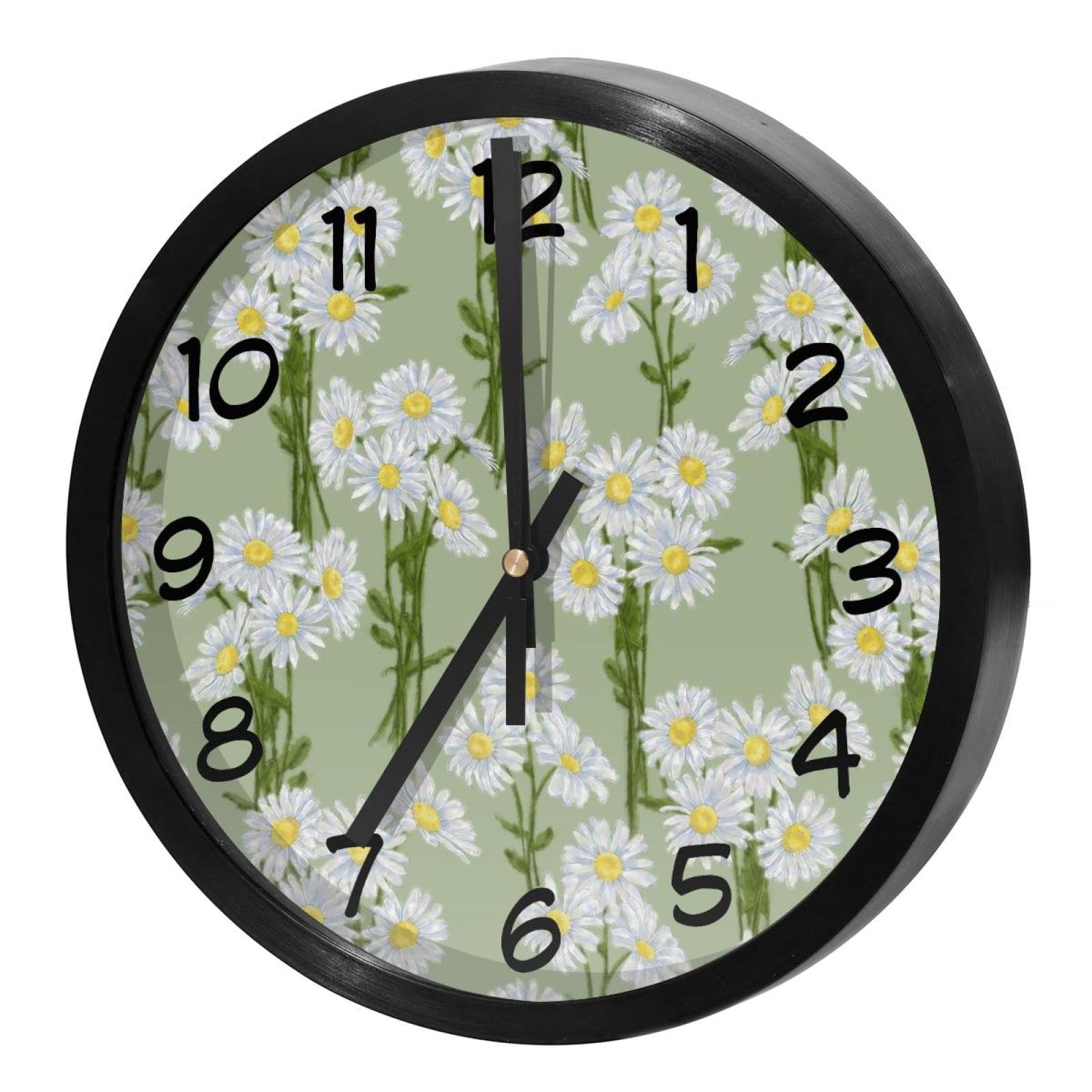 Horloge murale silencieuse sans tic-tac fleurie pour retrouver le sommeil et la concentration