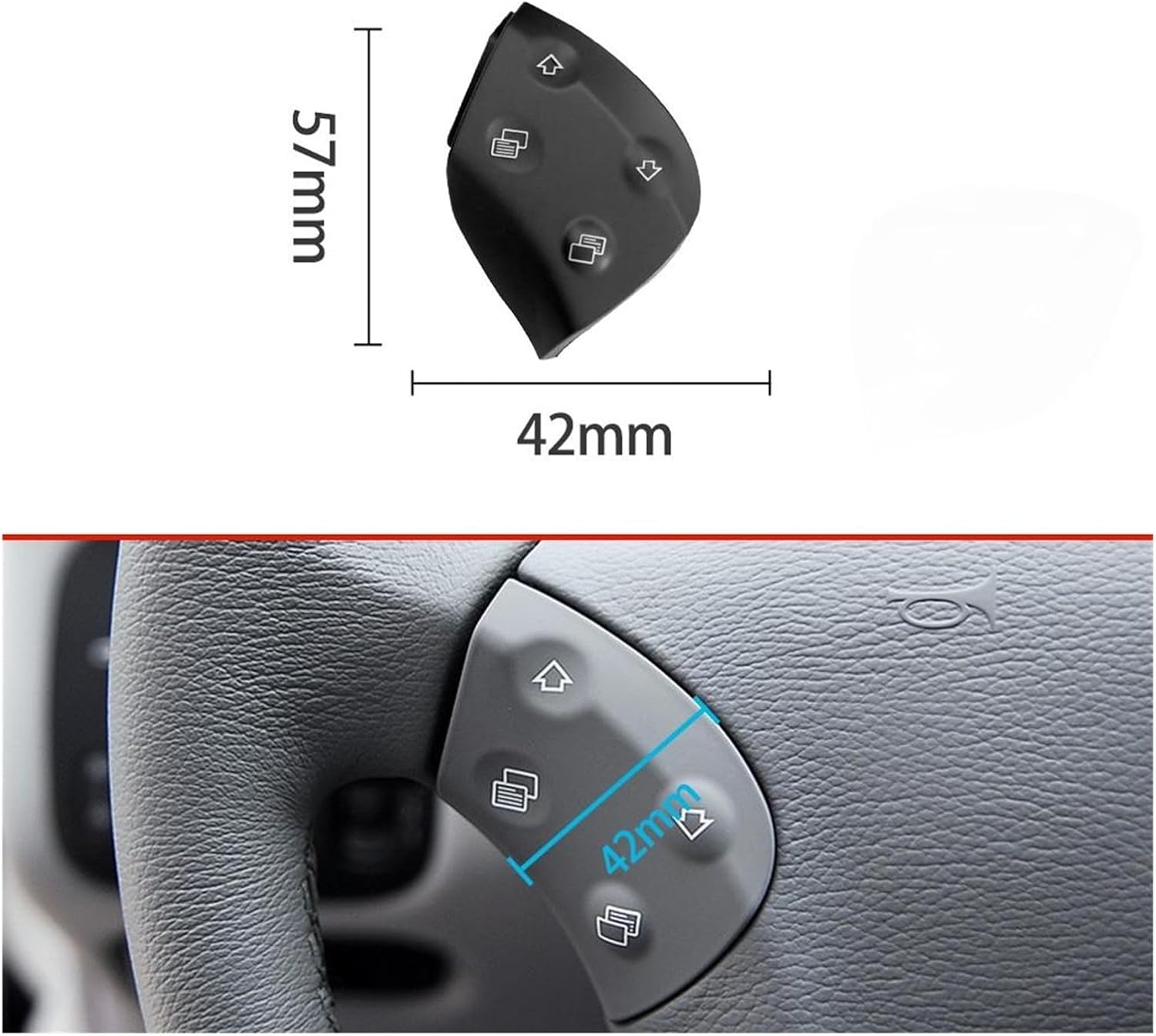Car Steering Wheel Switch Control Buttons Compatible with Mercedes-Benz W203 C Class C200 C260 2038701451 Car Multi-Function Switch Buttons(Black)