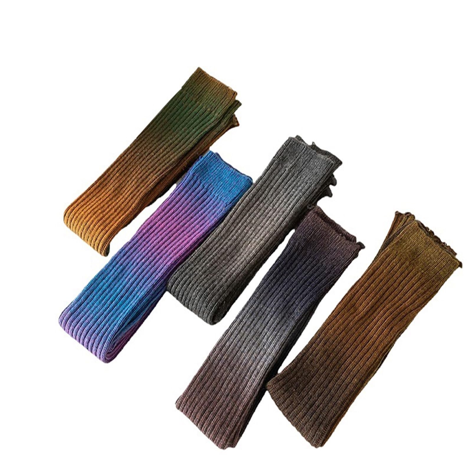 Chaussettes hautes femmes en maille tricotée, lot de 20 paires multicolores