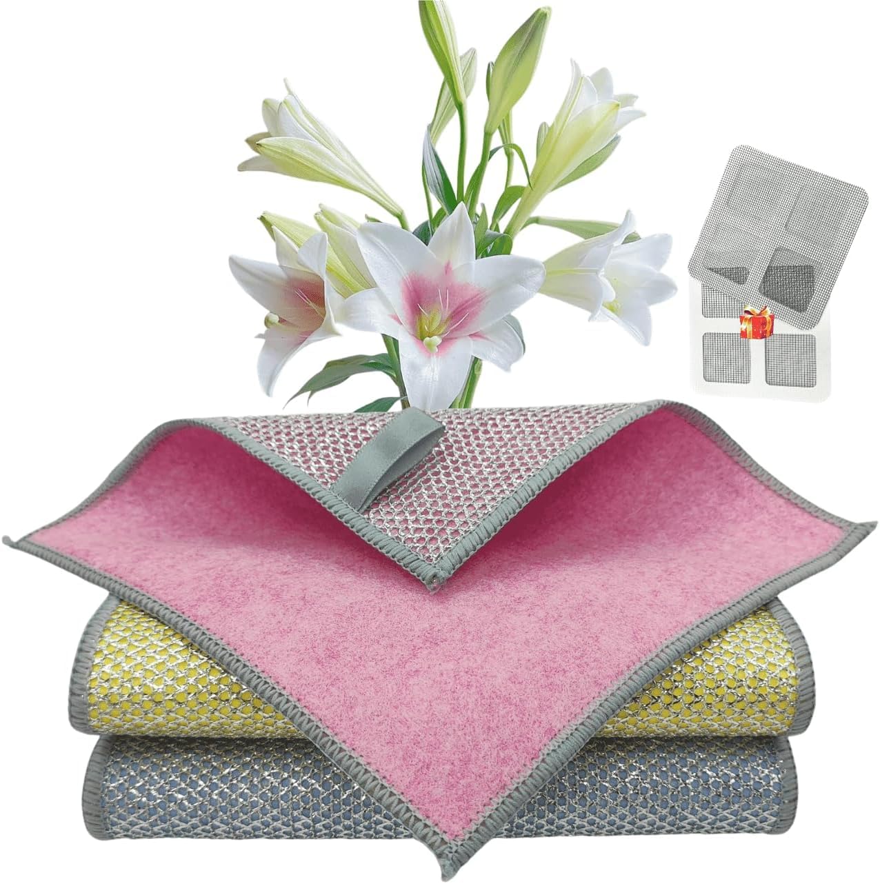 DVH Non Scratch Dish Wash Cloth - Multipurpose Dual Side Wire & Microfiber Dishwashing Rags for Wet and Dry, Easy Rinsing, Reusable Cleaning Cloth for Kitchen, Sinks (New Dish Wash Cloth, 3) (B0D7MJR7R9) Amazon Price History, Amazon Price Tracker