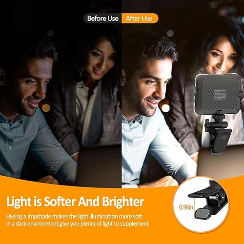 Miniatura 6 de XINBAOHONG Luz recargable para selfie, luz de relleno de clip para teléfono, portátil, tableta, luz portátil para videoconferencia, transmisión en
