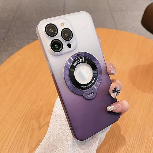 Losin Funda compatible con iPhone 15 Pro Max con soporte magnético compatible con MagSafe, bonita funda de color degradado con protector de lente de