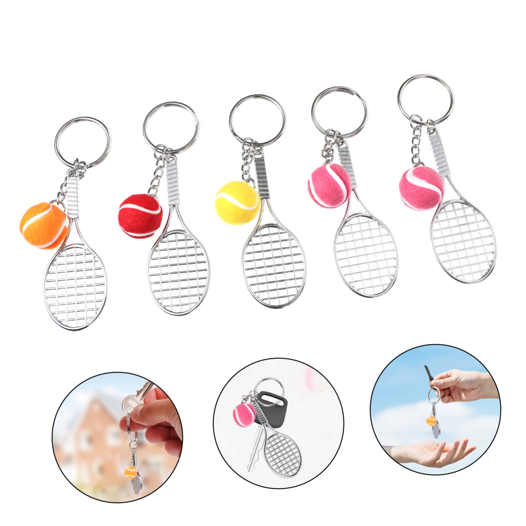 VALICLUD 15piezas Llaveros De Tenis Miniatura Colgante Deportivo Balón Accesorios Para Bolsa y Llaves Para y Familia Diseño Práctico y Estiloso
