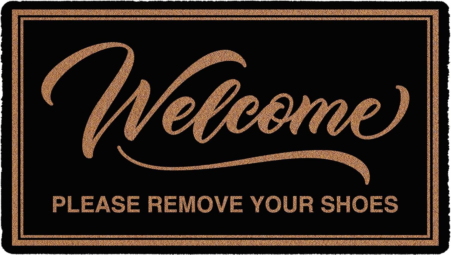 Please Remove Your Shoes Funny Doormat 30x17 Inch Cute Coir Door Mat Large Welcome Mat for Indoor/Outdoor Entrance with Non-Slip PVC Backing Easy to Clean Home Décor Novelty Gift