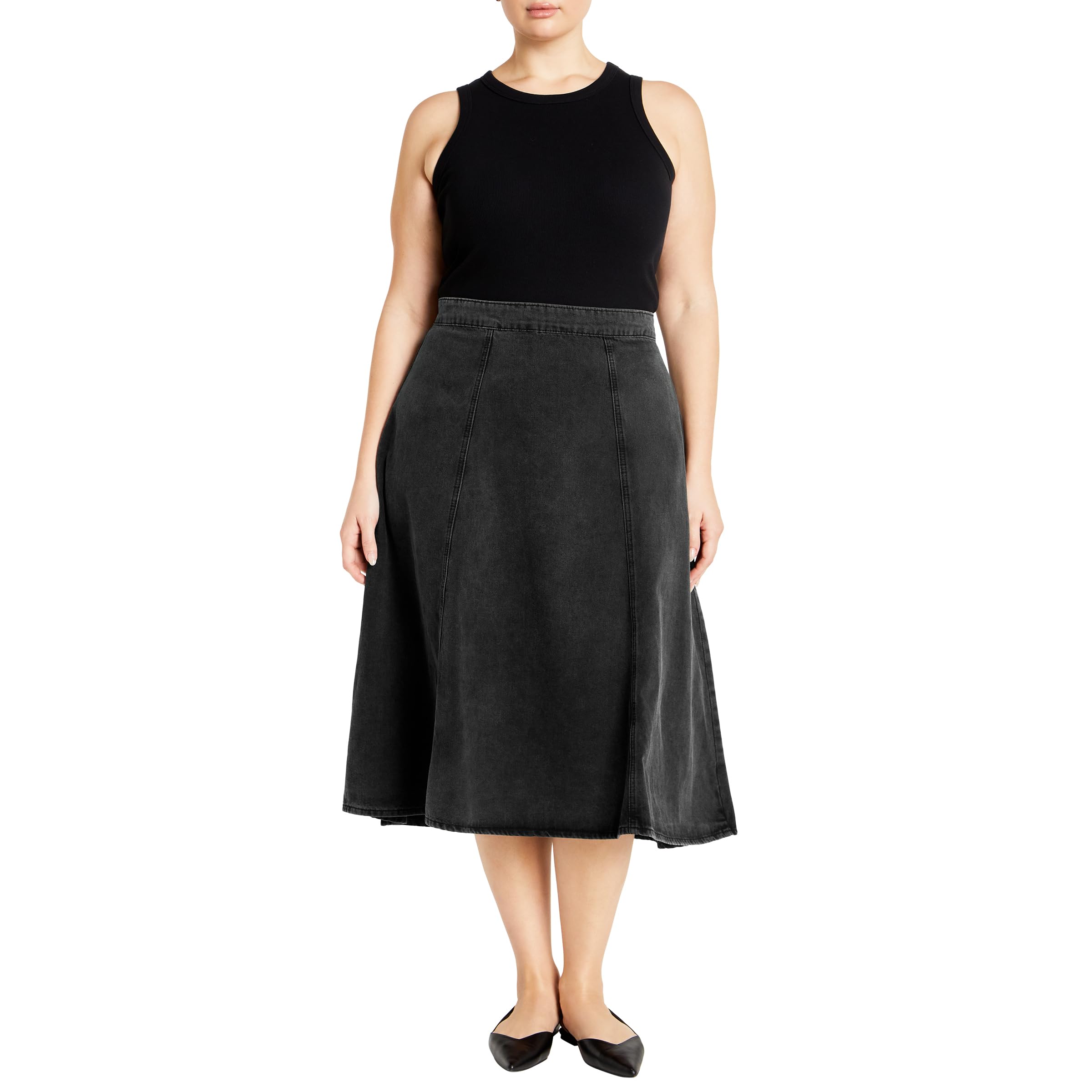 City Chic Women's Plus Size Skirt Denim Hi Lo