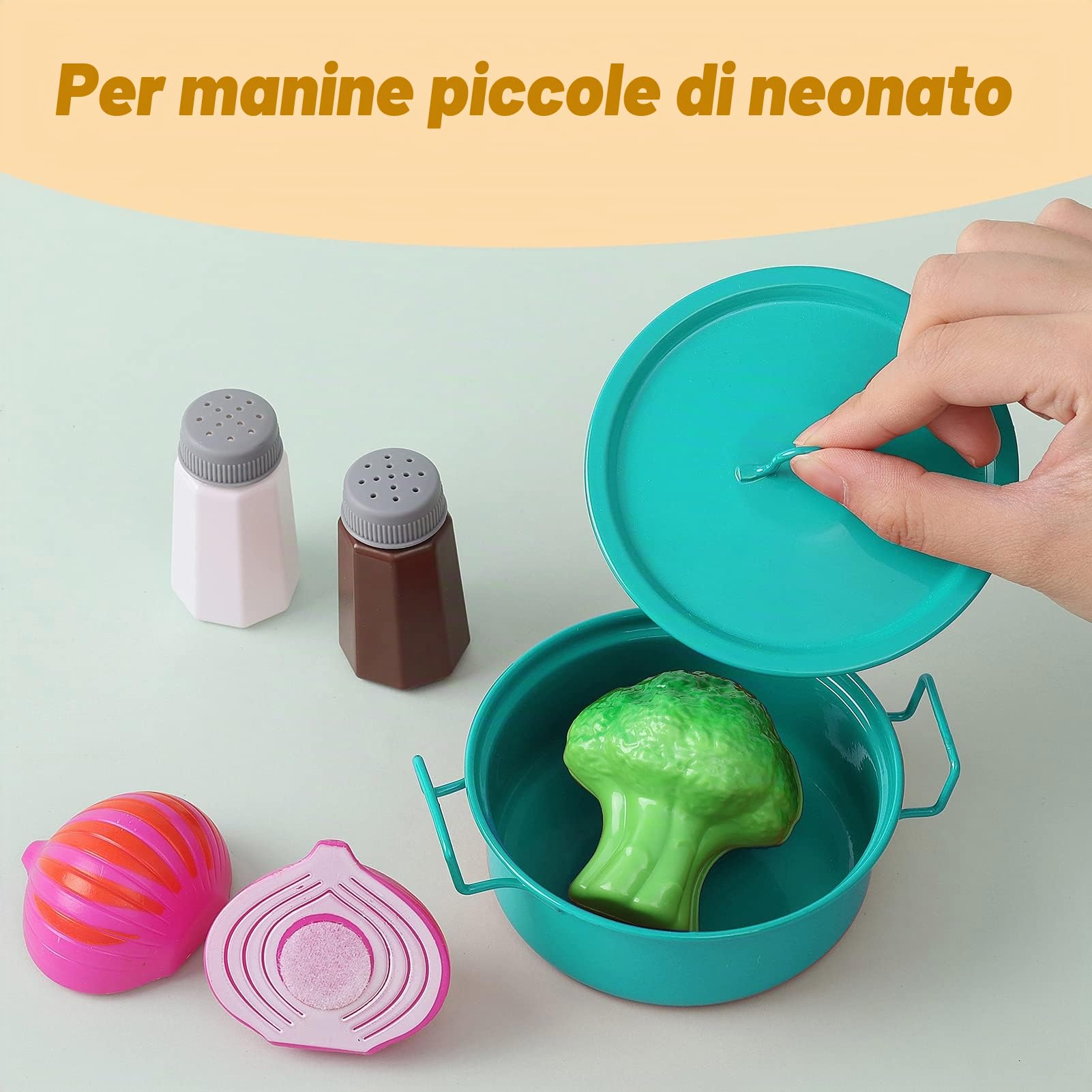 Set Pentole Giocattolo e Cucina Accessori per Bambini, Pentoline Giocattoli e Utensili Cucina per Bambina Pentolini Gioco Bambino 3 4 5 6 7 8 anni (Verde)