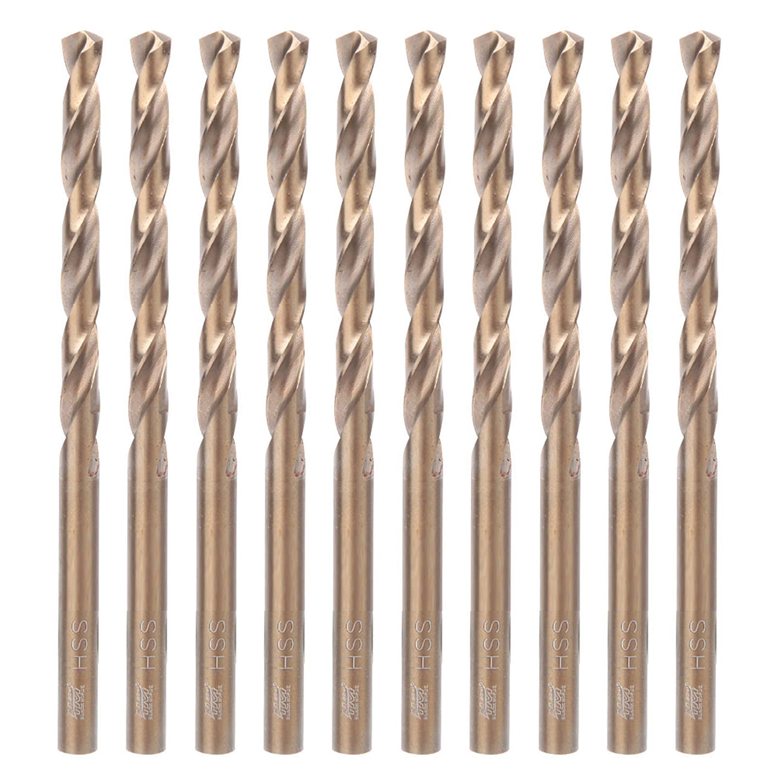 Respicefinem K E Y 10Pcs Hss Co Straight Shank Drill Bits for Stainless Steel Iron Plate. 5Mm (5.5mm 10 Pieces per Box/Fully Ground 4341)
