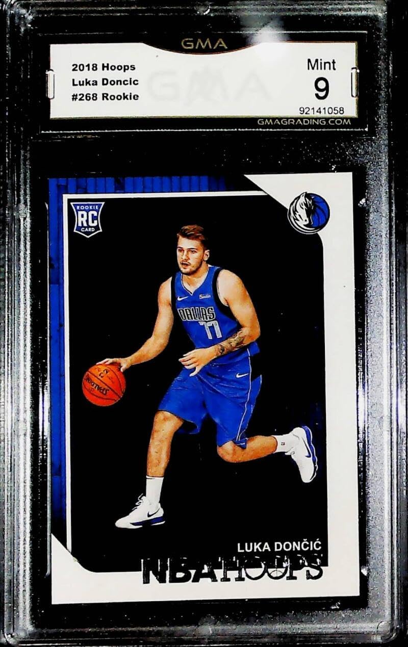 2018-19 NBA Hoops #268 Luka Doncic RC Rookie Dallas Mavericks Graded MINT GMA 9 Official Basketball Trading Card by Panini America (Serial Number May Vary)