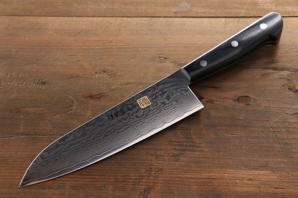 ISEYA VG10 G-SERIES 33 LAYER DAMASCUS JAPANESE CHEF'S SANTOKU KNIFE , 180MM