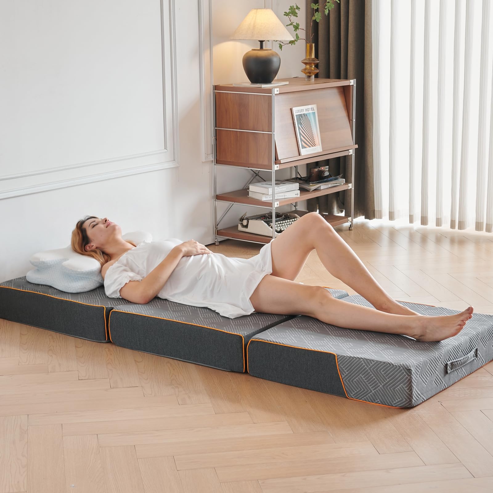 Klappmatratze 90x200 Gästebett mit Nackenkissen Set