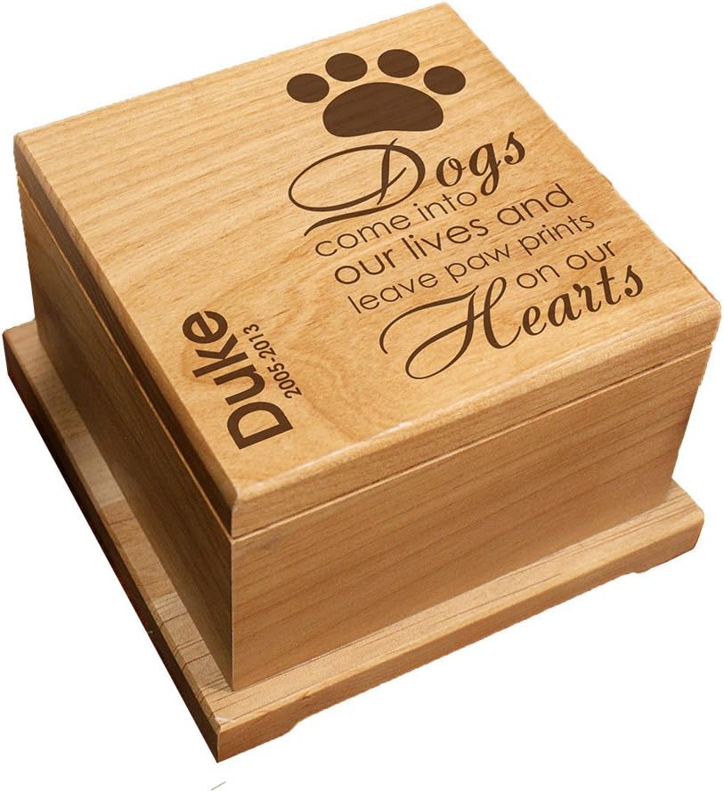 GiftsForYouNow Engraved Wooden Personalized Pet Memorial Urn for Dogs