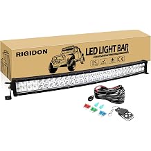 RIGIDON 32 Inch 180W Curved LED Light Bar with Wire Harness Strobe Switch Remote Control, Double Row Flood Spot Combo 18000LM Driving Boat Off-road LED Work Light for Truck SUV ATV UTV Roof Bumper