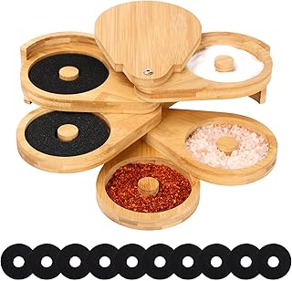 Bamboo Margarita Salt Rimmer Set – 5-Tier Rotating Salt and Sugar Glass ...