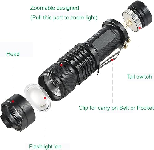 Miniatura 3 de Linterna LED verde de un solo modo, alcance largo de 150 yardas, alta potencia, visión nocturna, antorcha verde compacta de la linterna para la