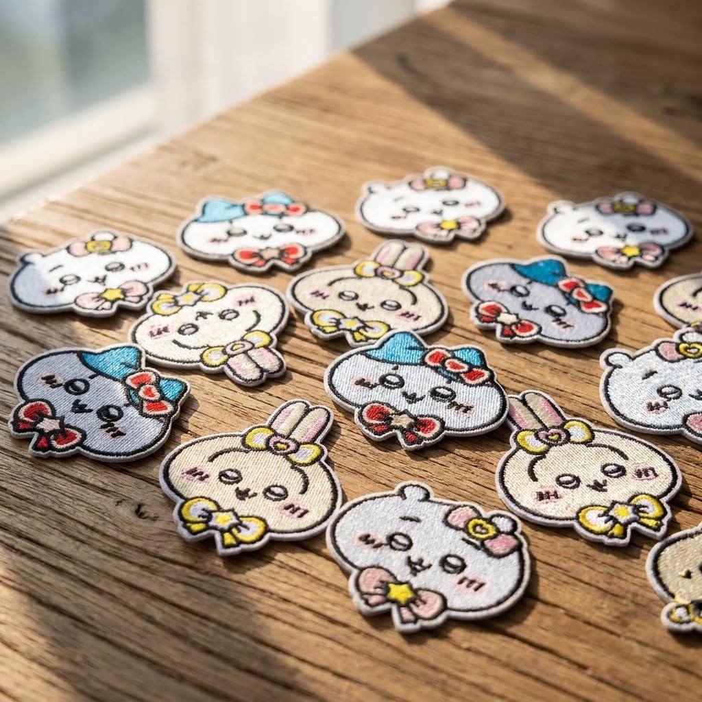 Pack of 30 PCS CKW Anime Embroidery Cloth Patch Set, 15 Self-Adhesive and 15 Ironing Stickers for Bags Clothes Hats Ornament