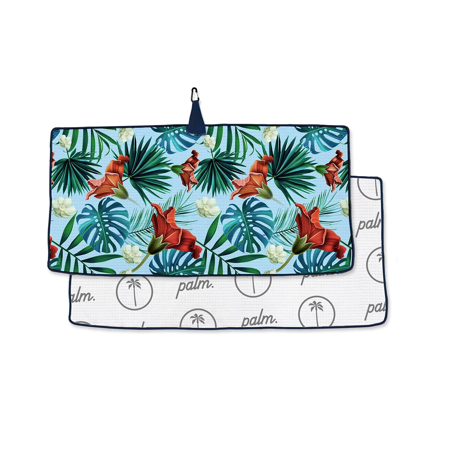 Palm Golf Microfiber Golf Towel with Carabiner Clip | 14 x 36 inches| Premium Quality | Waffle Pattern