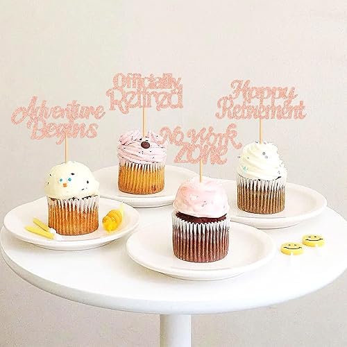 Miniatura 5 de 24 adornos para cupcakes de jubilación oficialmente jubilados sin zona de trabajo, aventura comienza, selecciones de cupcakes, tema de jubilación,