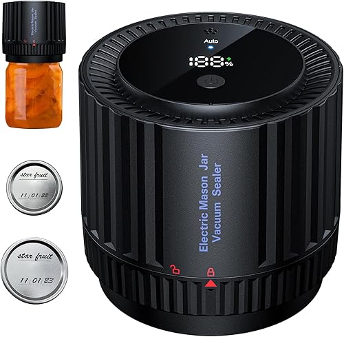 Sellador al vacío para frascos, sellador al vacío de tarros Mason eléctrico para tarros Mason de boca ancha y boca regular, sellador al vacío