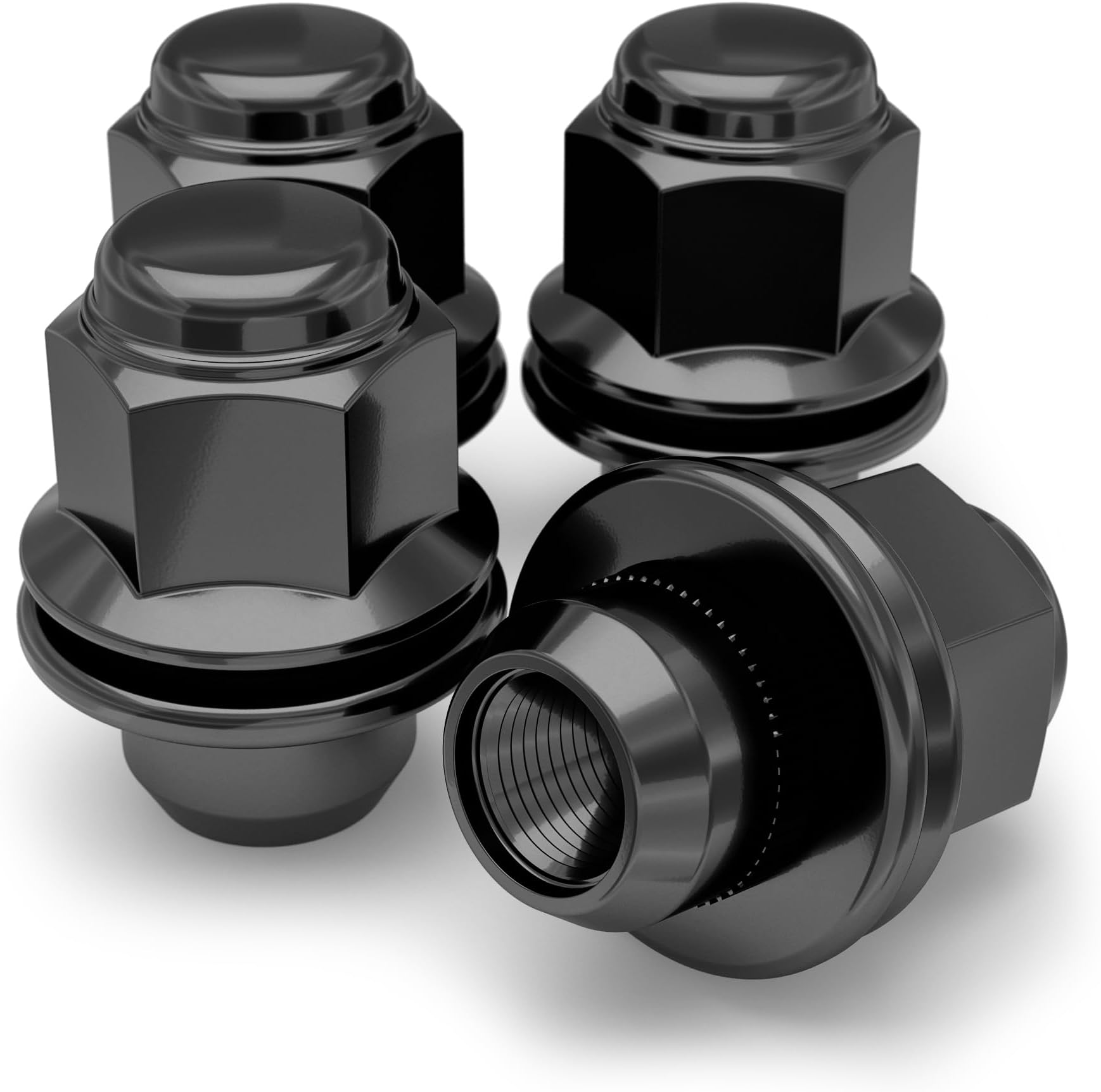 White Knight 5307BK4 Black Lug Nuts 12x1.5 Lug Nuts for