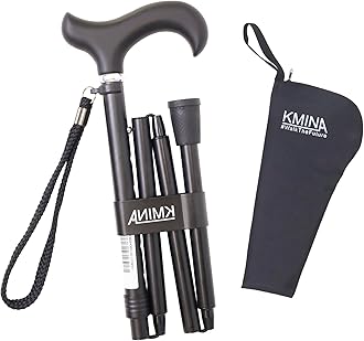 KMINA PRO - Folding Canes for Men Adjustable, Walking Cane for Women, Lightweight Walking Cane for Seniors, Folding Canes for Women, Foldable Walking Stick, Adjustable Height
