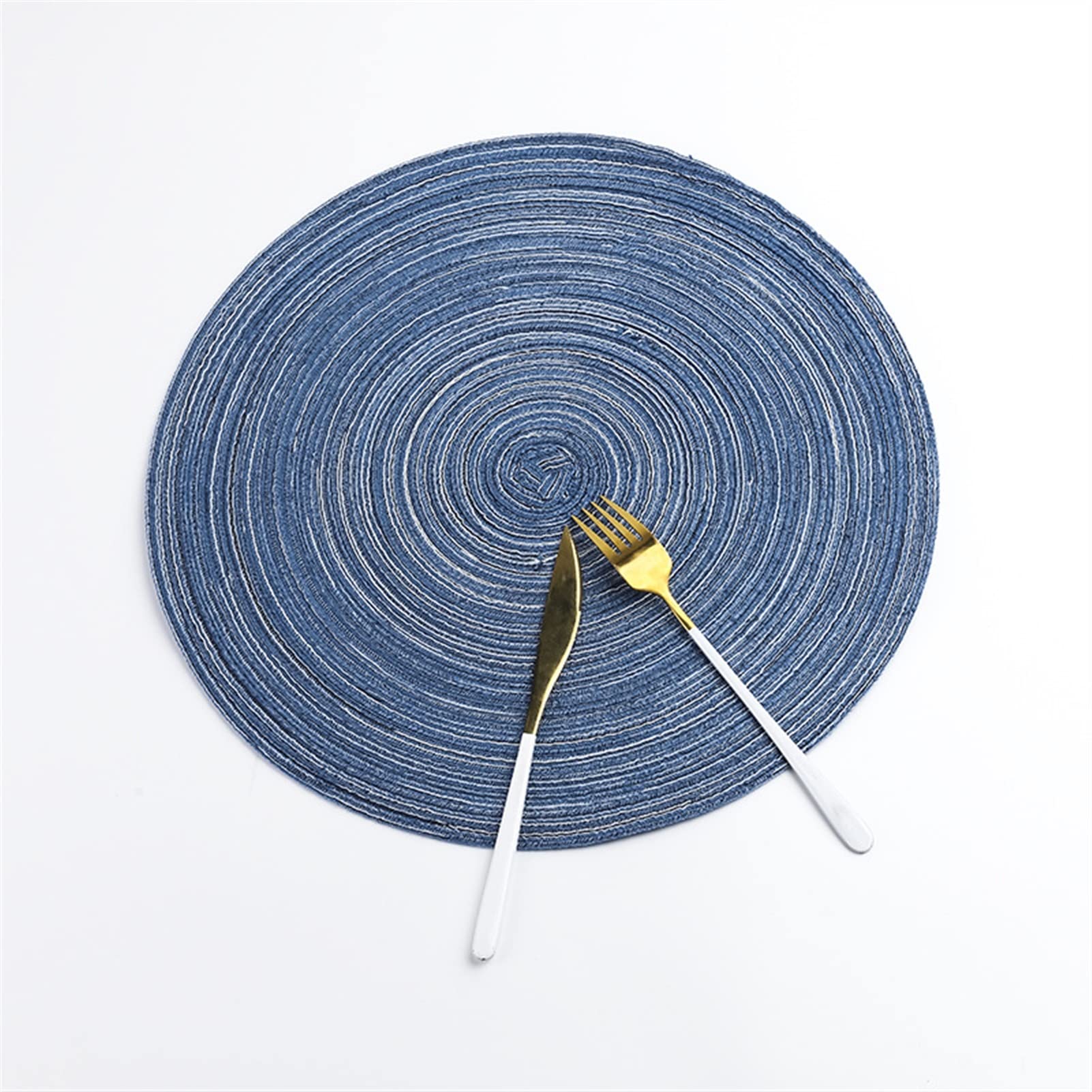 Napperon rond en coton anti brûlure set de table tissé protège table 8 pièces