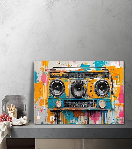 Miniatura 2 de Yeesjoee Disco de vinilo para pared, música, audio, decoración de pared, cinta musical, decoración de habitación, pintada de graffiti para sala de