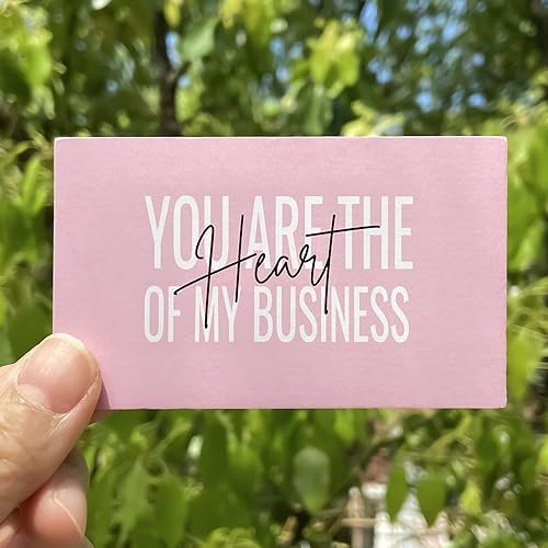 Miniatura 5 de RXBC2011 Tarjetas de agradecimiento con texto en inglés "You are the Heart of my Business" (100 tarjetas rosas)