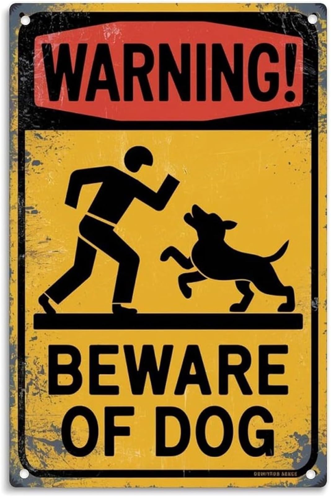 IDGTTLDF Vintage Style Beware Of Dog Sign Dog On Premises Metal Warning Plaque for Yard Gate Farmhouse Porch 8 X 12 in