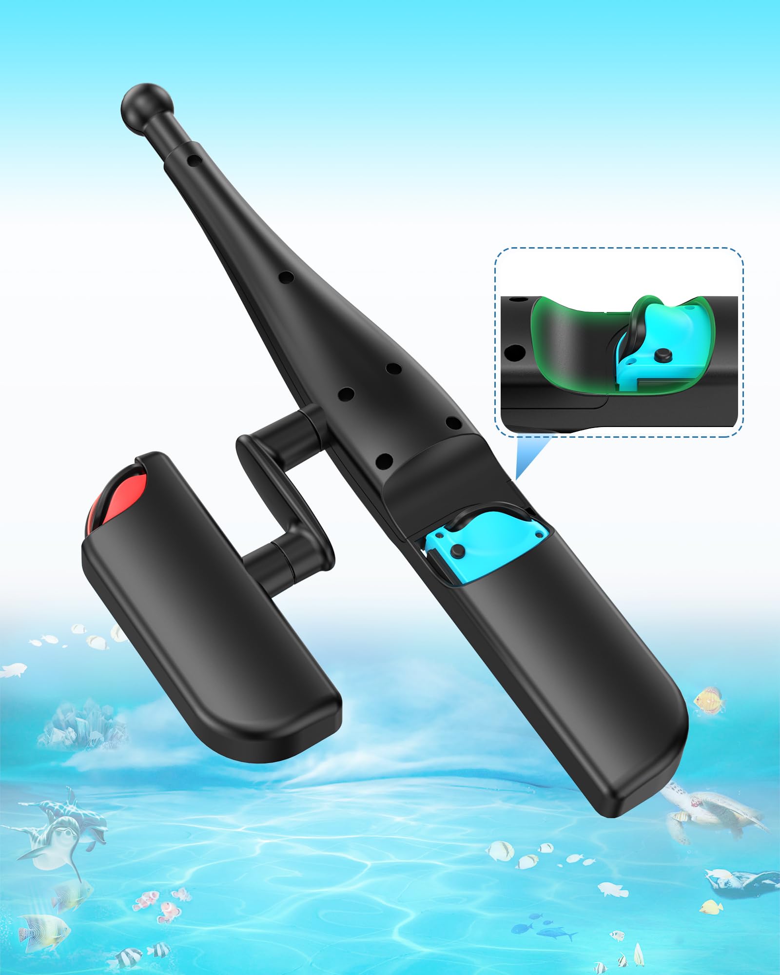Angelrute für Nintendo Switch, Angelspiele Zubehör Kit für Nintendo Switch/Switch OLED/Joy Con Bass Pro Shops – The Strike Championship Edition und Legendary Fishing-Standard Edition